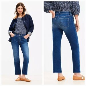 LOFT The Slim Mid Rise Jeans, Dark Wash, Size 31 / 12